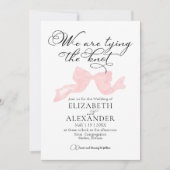 We binden de knoop | Roze Bow Bruiloft Kaart (Voorkant)