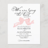 We binden de knoop | Roze strik budget bruiloft (Voorkant)