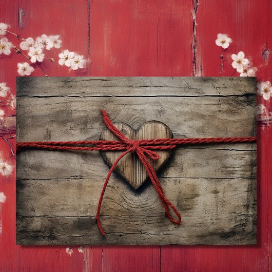 We binden de knoop rustieke houten hart bruiloft save the date