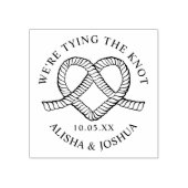 We binden de knoop touw hart nautische bruiloft rubberstempel (Afrduk)