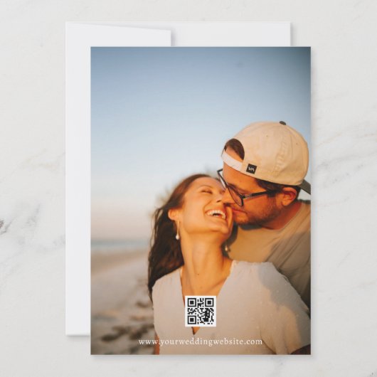 We binden de Knot 2 Photo QR Code Save the Date Kaart (Achterkant)