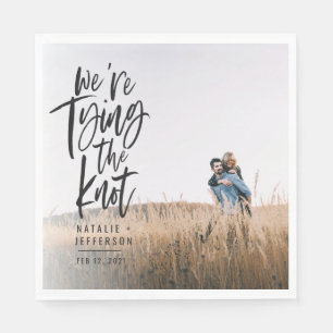 We binden de knot verlofpartij servet