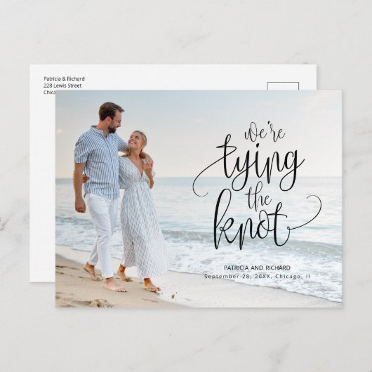 We binden de niet-bruiloft met de foto van de datu briefkaart (Voorkant / Achterkant)