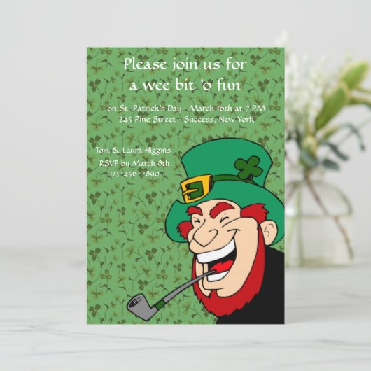 We bit 'o Fun St. Patrick's Party Invitation Kaart (Staand voorkant)
