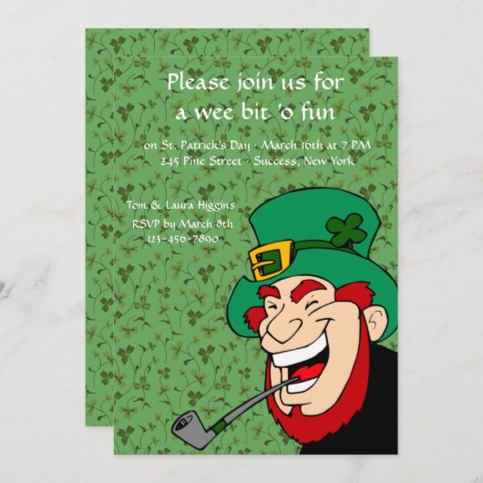 We bit 'o Fun St. Patrick's Party Invitation Kaart (Voorkant / Achterkant)