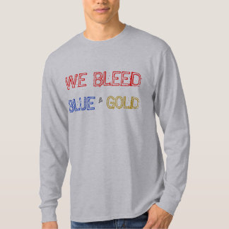 WE, BLEED, BLAUW EN GOUD T-SHIRT