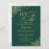 We blijven Elegant Emerald & Gold Vow Renewal Kaart (Voorkant)
