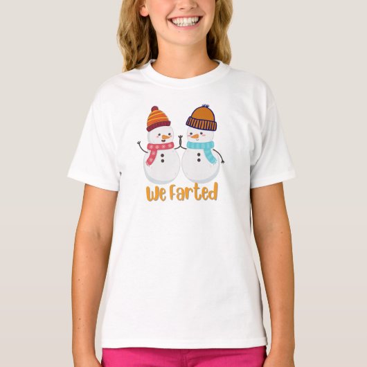 We boden Snowman Kerstmis T-shirt (Voorkant)