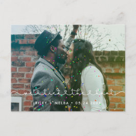 We bond de knoop Leuke verbindende hart lettertype Briefkaart