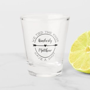 We bonden de Knoop Charmante Hart Pijl bruiloft Shot Glas