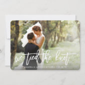 We bonden de knoop door | huwelijksaankondiging kaart (Voorkant)