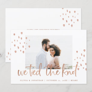 We bonden de knoop door Roos Gold Wedding Kaart