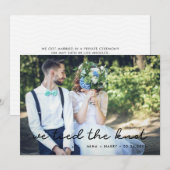 We bonden de knoop eenvoudige bruiloft fotokaart aankondiging (Voorkant / Achterkant)