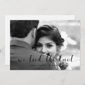 We bonden de knoop Elegant design fotokaart Aankondiging (Voorkant / Achterkant)