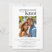 We bonden de knoop Elopement / bruiloft receptie Kaart (Voorkant)