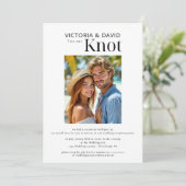 We bonden de knoop Elopement / bruiloft receptie Kaart (Staand voorkant)