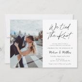 We bonden de knoop Elopement / bruiloft receptie Kaart (Voorkant)