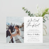 We bonden de knoop Elopement / bruiloft receptie Kaart (Staand voorkant)