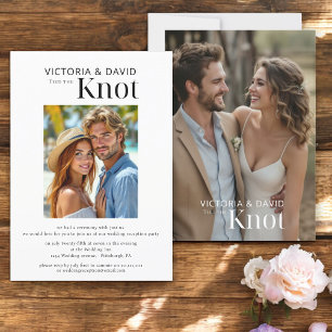 We bonden de knoop Elopement / bruiloft receptie Kaart