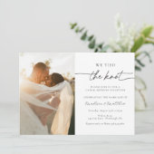 We bonden de knoop Elopement bruiloft receptie Kaart (Staand voorkant)