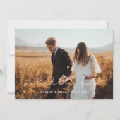 We bonden de knoop Handgeschreven minimalistische  Aankondiging (Voorkant)