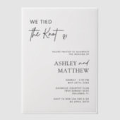 We bonden de knoop moderne script bruiloft vellum uitnodigingen (Voorkant)