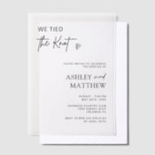 We bonden de knoop moderne script bruiloft vellum uitnodigingen (Offset)