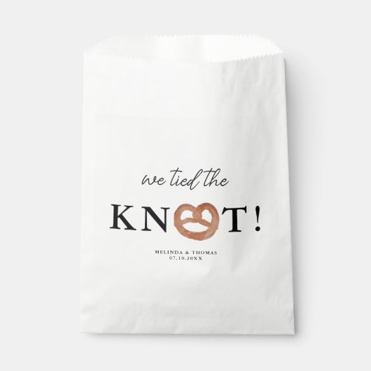 We bonden de knoop Pretzel bruiloft gunst Bedankzakje (Voorkant)