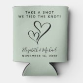 We bonden de knoop Sage Groene bruiloft gunst Blikjeskoeler (Voorkant)