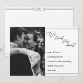 "We bonden de knoop" Trouwnieuws elegante klassiek Aankondiging (Voorkant / Achterkant)