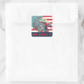 We bouwden het Republikeinse Romney 2012 Vierkante Sticker (Tas)
