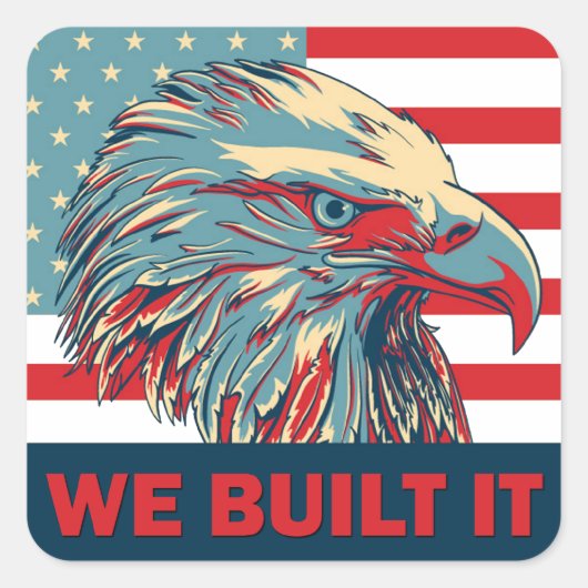 We bouwden het Republikeinse Romney 2012 Vierkante Sticker (Voorkant)