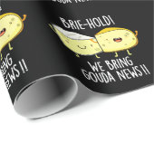 We brengen Gouda News Cheese Pun Dark BG Cadeaupapier (Rol Hoek)