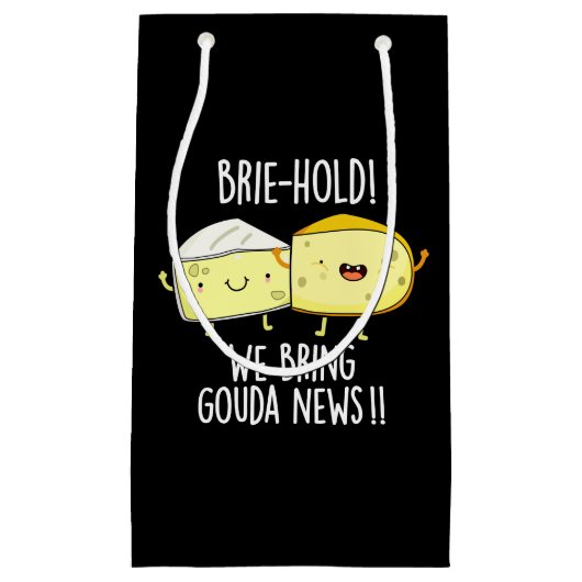 We brengen Gouda News Cheese Pun Dark BG Klein Cadeauzakje (Voorkant)