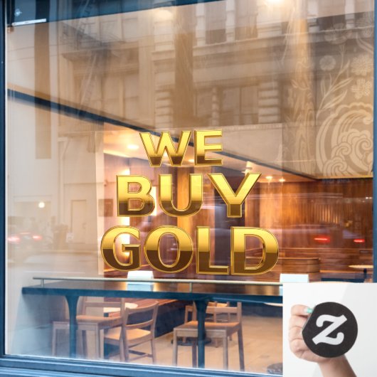 We Buy Gold Edelmetaal Winkel  Raamsticker (Cafe Raam)