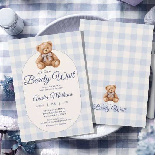 We Can Barely Wait Watercolor Baby Shower Kaart
