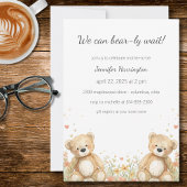 We Can Bear-ly Wait Baby Shower Invitation Kaart
