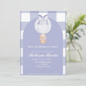 We Can Bear-ly Wait Baby Shower Invite Kaart (Staand voorkant)