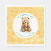 We Can Bear-ly Wait! Bear and Honey Baby Shower Servet (Voorkant)