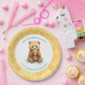 We Can Bear-ly Wait! Beer en Honey Baby Shower Papieren Bordje (Feest)