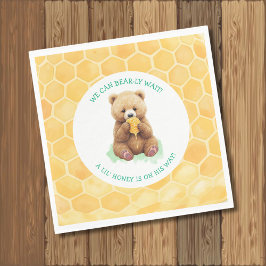 We Can Bear-ly Wait! Beer en Honing Baby Shower Servet