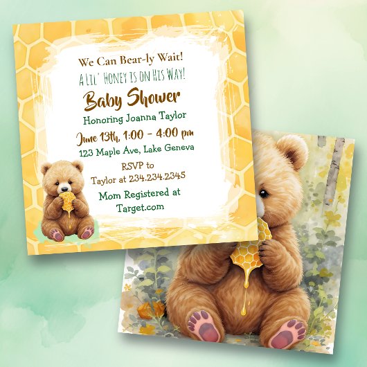 We Can Bear-ly Wait! Boy's Baby Shower Kaart