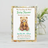 We Can Bear-ly Wait! Jongens Baby Shower Kaart (Staand voorkant)