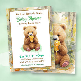 We Can Bear-ly Wait! Jongens Baby Shower Kaart