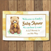 We Can Bear-ly Wait! Jongens Baby Shower Spandoek