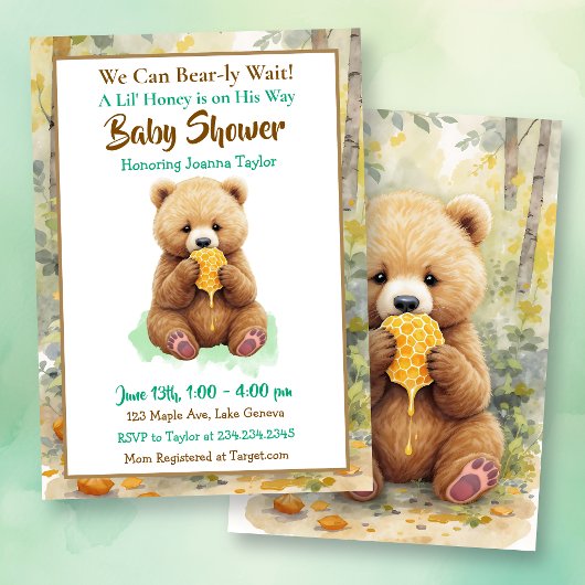 We Can Bear-ly Wait! Jongens babyfeestje Kaart