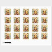 We Can Bear-ly Wait! Jongens babyfeestje Vierkante Sticker (Vel)