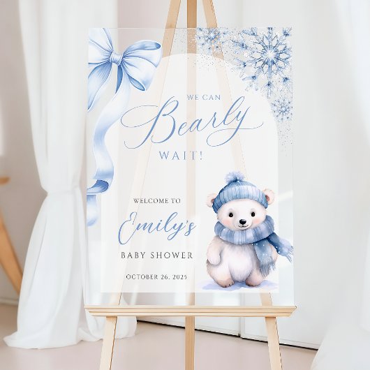 We Can Bearly Wait Acrylate Welkom Bord