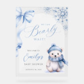 We Can Bearly Wait Acrylic Welcome Sign Acryl Bord (Voorkant)