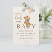 We Can Bearly Wait All in One Baby Shower Kaart (Staand voorkant)